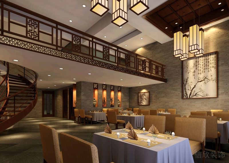 深圳湘菜餐廳裝修設(shè)計(jì)公共用餐區(qū)