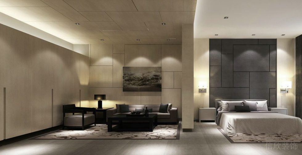 不規(guī)則矩形原木天花板設(shè)計