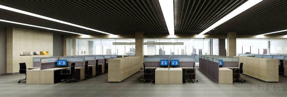 條紋工業(yè)風(fēng)天花板矩形led燈帶裝修設(shè)計效果圖