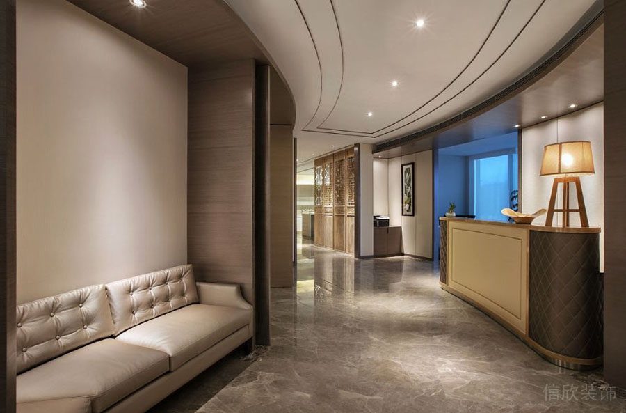 米黃色調(diào)辦公室裝修_過道