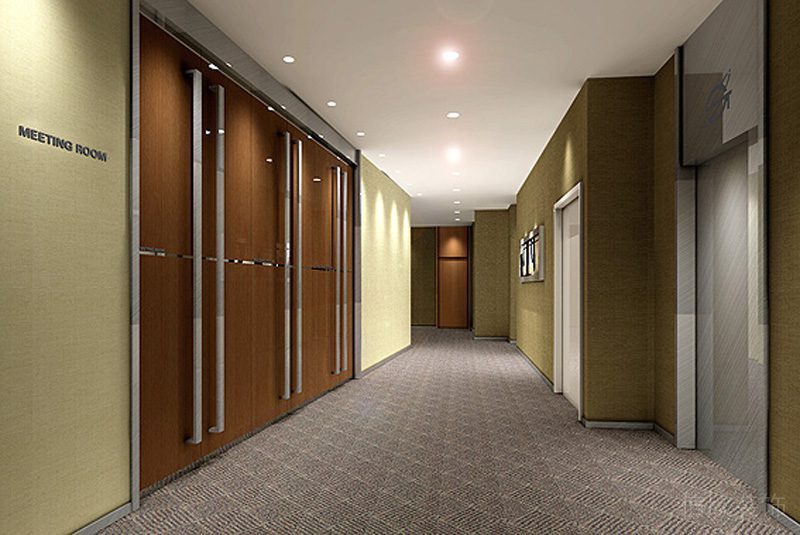 羅湖區(qū)暖色調(diào)辦公室裝修_過道