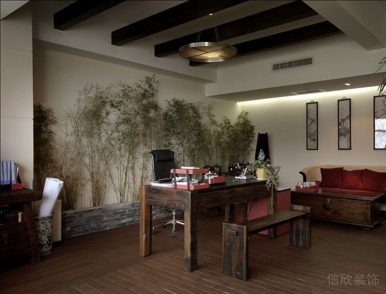 深圳南山科技園中式辦公裝修_經(jīng)理室
