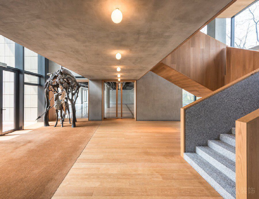 大理石階梯原木扶梯設計