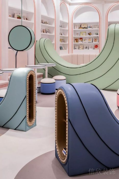 弧形軟包皮革沙發(fā)培訓(xùn)機(jī)構(gòu)裝修效果圖