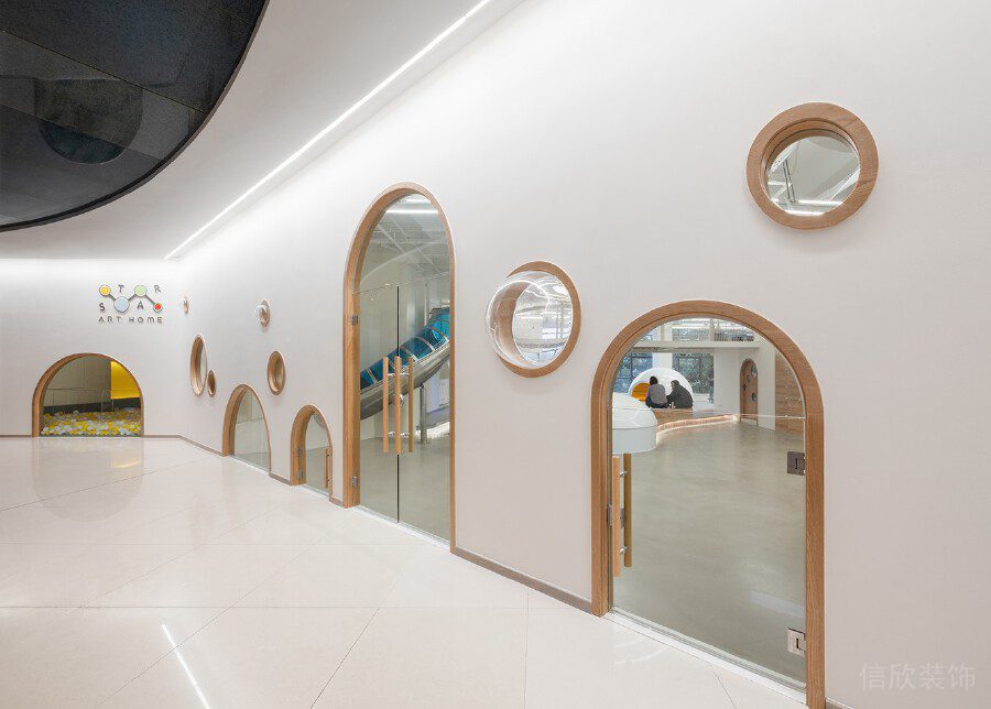 弧形過道裝修玻璃培訓(xùn)機構(gòu)過道設(shè)計圖