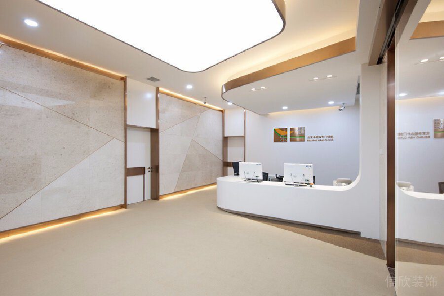 大廳裝修設(shè)計(jì)簡(jiǎn)約前臺(tái)弧形效果圖