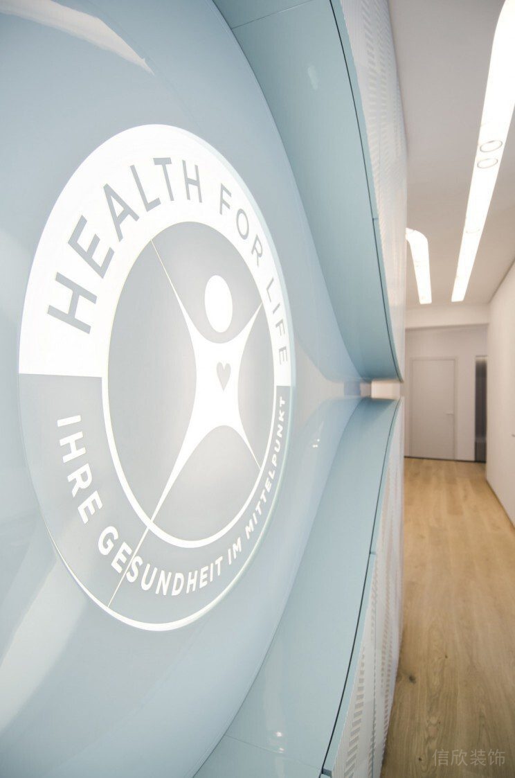 弧線亞克力弧線設計木質辦公室裝修圖