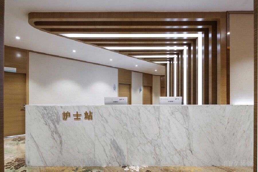 大理石醫院機構裝修設計護士站服務站效果圖