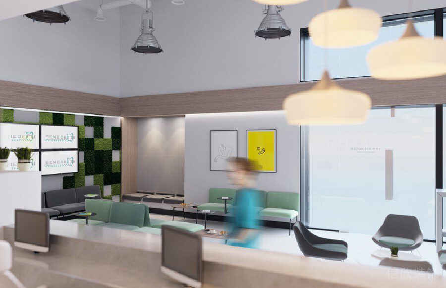 復(fù)古辦公室前臺(tái)區(qū)牙科診所私人機(jī)構(gòu)裝修設(shè)計(jì)