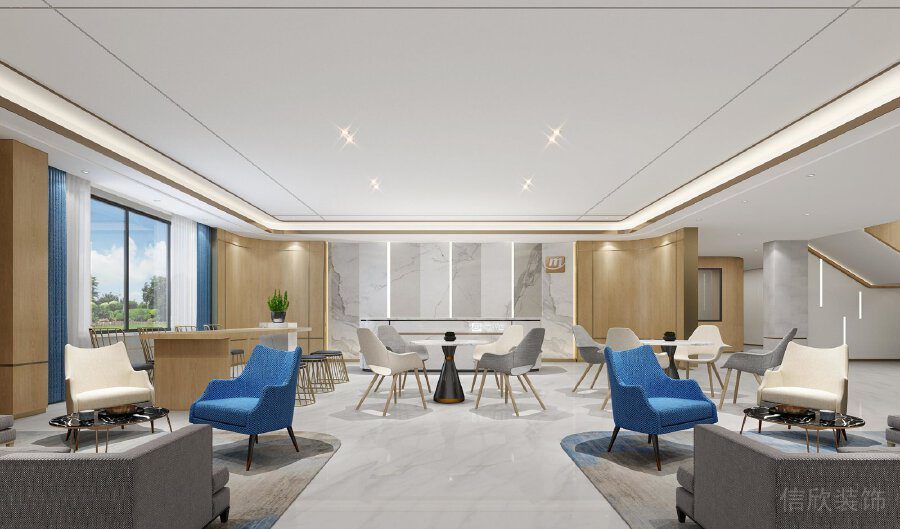 對稱式裝修設計辦公室北歐風現代洽談室