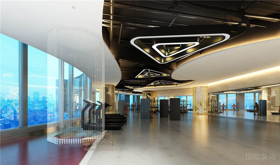 寶力豪健身房裝修設(shè)計_跑步區(qū)