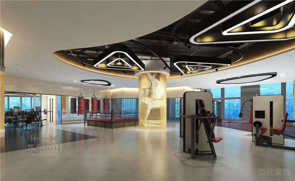 寶力豪健身房裝修設(shè)計_重量區(qū)