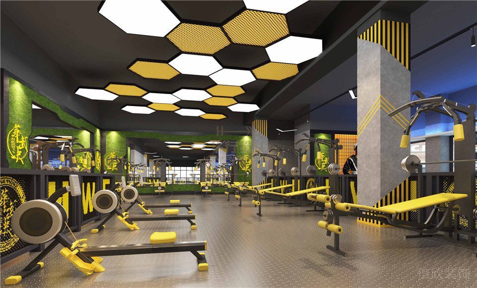 華武決朝陽店健身房設計_重量區