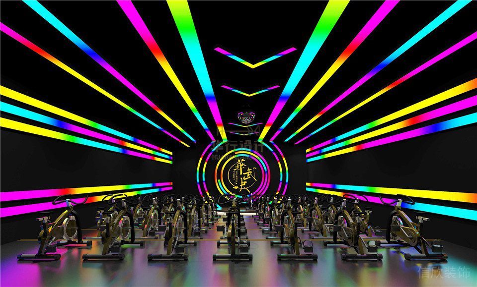 華武決朝陽店健身房設計_動感單車