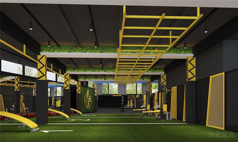 華武決民治店深圳健身房設(shè)計(jì)_健身區(qū)