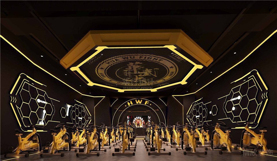 華武決平湖深圳健身房裝修設計_動感單車