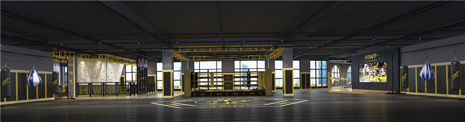 華武決禹州健身房室內(nèi)設(shè)計(jì)-搏擊區(qū)