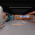 健身房橙色多功能教室工業(yè)風設計圖