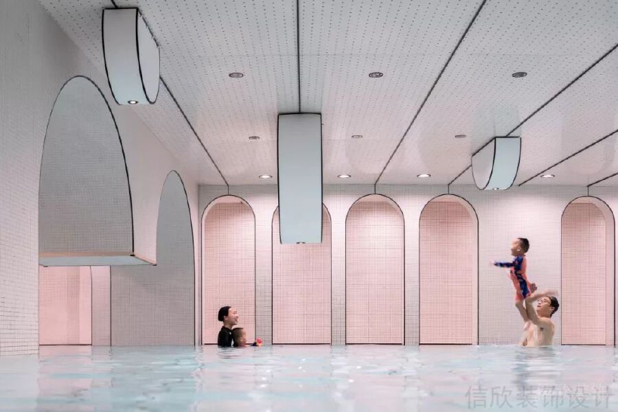 粉色游泳池裝修設(shè)計現(xiàn)代簡約風(fēng)