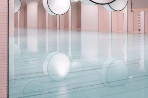 漸變玻璃游泳池裝修設(shè)計(jì)粉色瓷磚設(shè)計(jì)圖