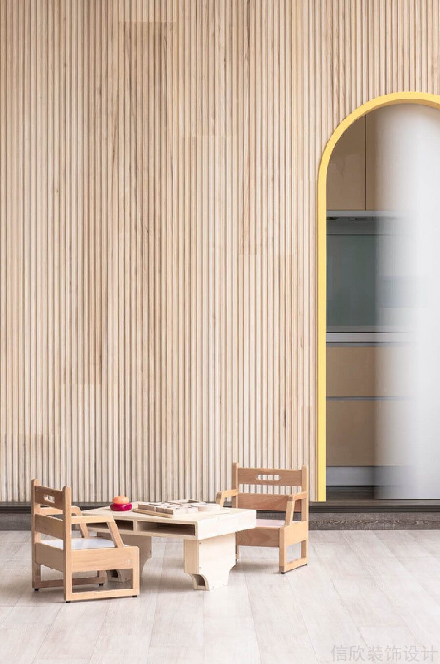 原木風裝修設計兒童娛樂區效果圖