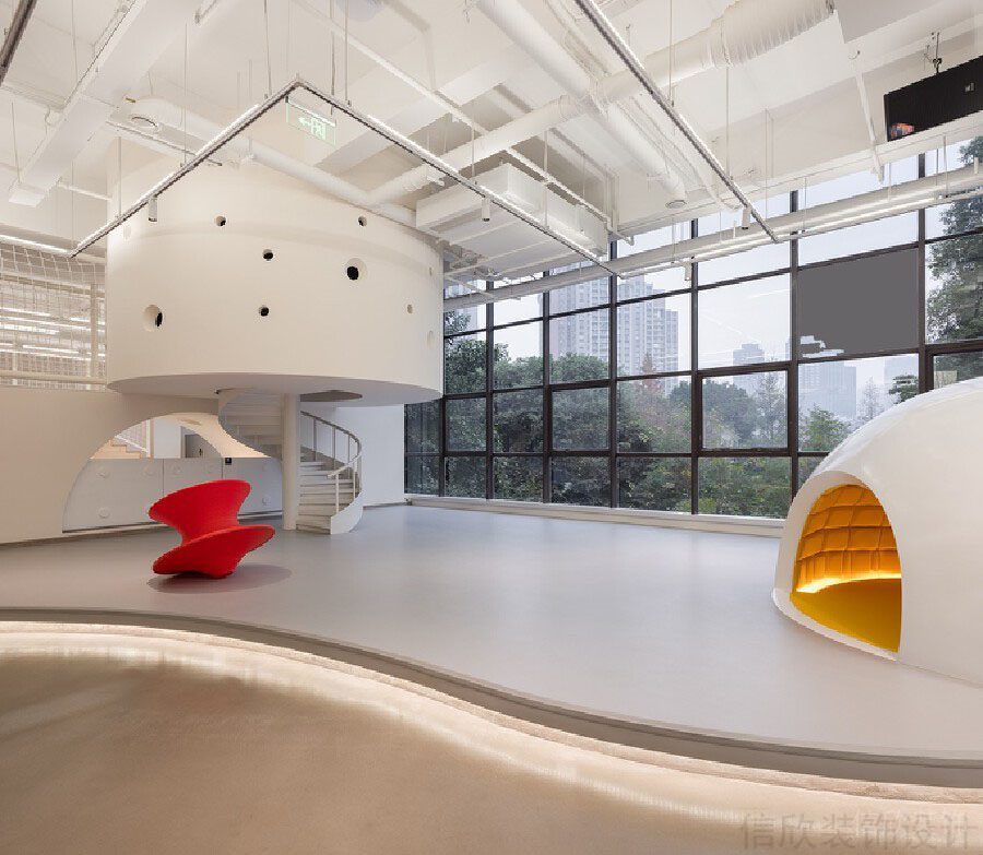 燈飾腳燈led效果樹洞辦公室地臺(tái)效果圖