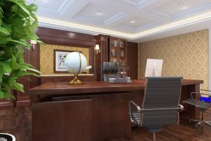 總裁辦公室中式風(fēng)天花鏤空環(huán)形創(chuàng)意石膏設(shè)計(jì)