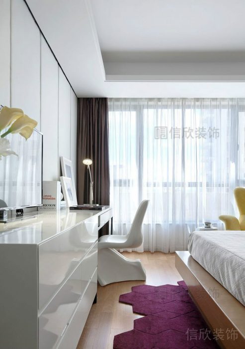 木質(zhì)地板創(chuàng)意藝術(shù)臥室裝修效果圖環(huán)形天花創(chuàng)意設(shè)計(jì)全屋定制