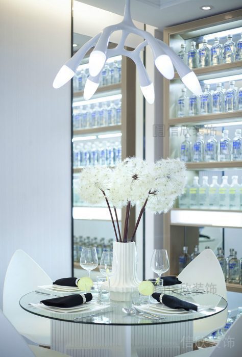 工作臺天花創(chuàng)意記led吊頂收納柜玻璃設(shè)計正常玻璃圓形桌