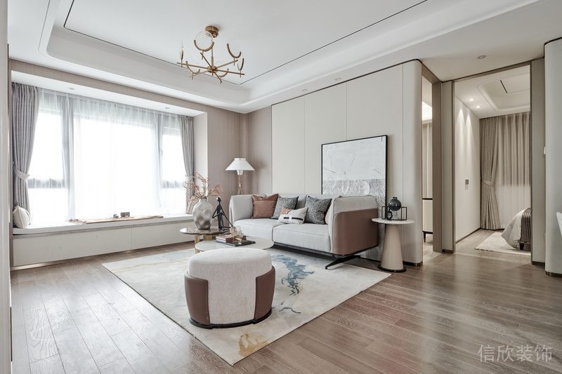 客廳裝修效果圖木質(zhì)地板日式簡(jiǎn)約金屬家具設(shè)計(jì)門框效果通體過道裝修