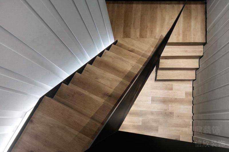 辦公室工業風木藝樓梯效果圖