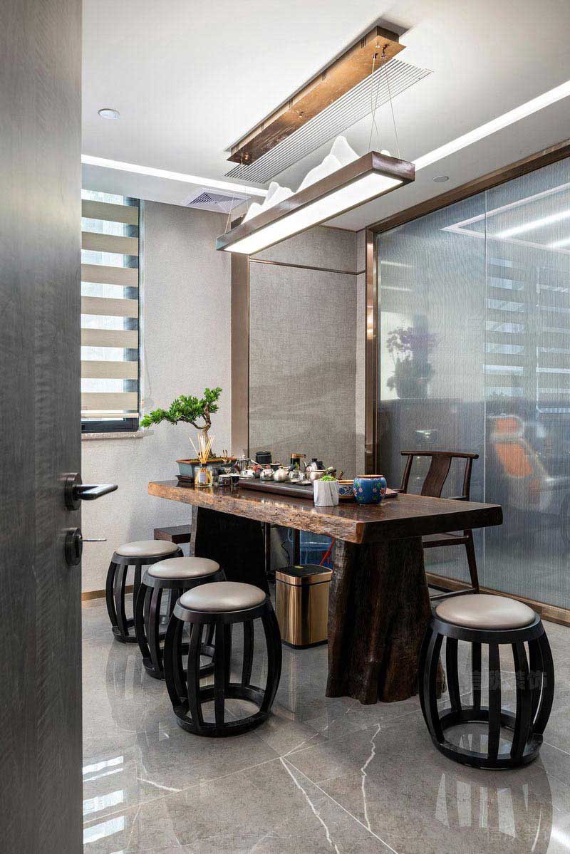 辦公室現(xiàn)代風(fēng)品茗區(qū)效果圖(新居現(xiàn)代輕奢風(fēng)客廳效果圖)