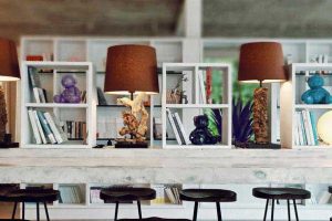 辦公室現(xiàn)代風(fēng)休息區(qū)吧臺(tái)效果圖