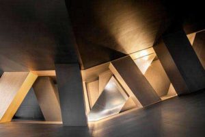 辦公室現代風休息區實木桌角效果圖