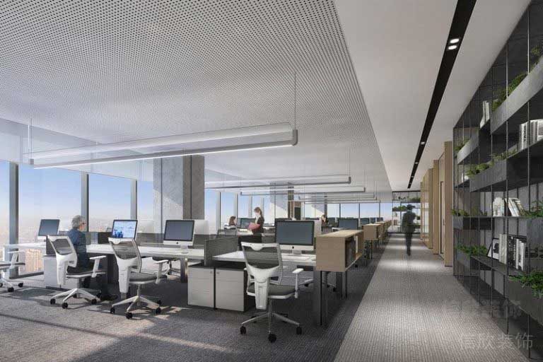 辦公室現代簡約風辦公區效果圖