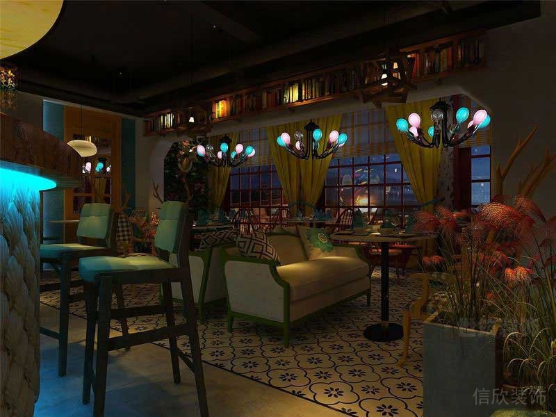 東南亞風(fēng)格餐飲空間公共區(qū)
