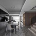 二手房改造別墅現(xiàn)代簡約風(fēng)一樓餐廳效果圖