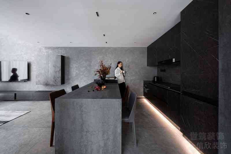 極簡風(fēng)格樣板間餐廳實景圖