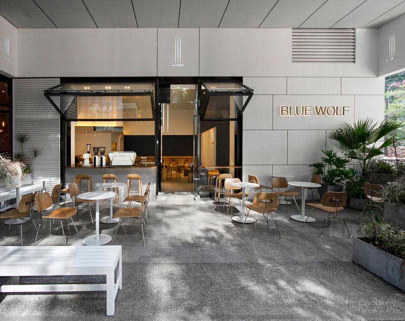 簡(jiǎn)約式灰色餐廳門頭設(shè)計(jì)