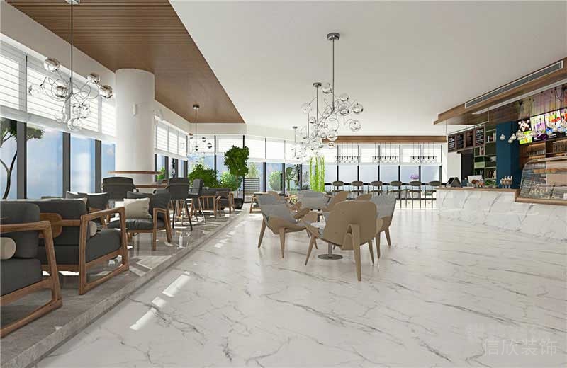 現(xiàn)代北歐風茶飲空間效果圖