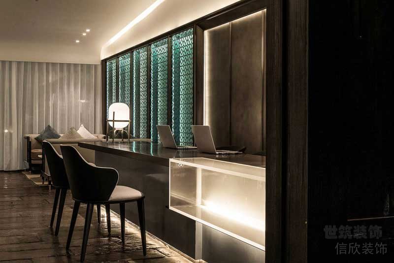 現(xiàn)代風(fēng)格酒店空間前臺(tái)吧臺(tái)服務(wù)區(qū)