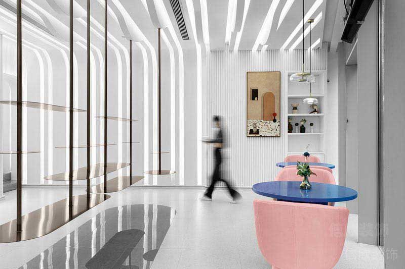 現(xiàn)代輕奢風(fēng)辦公大堂服務(wù)臺