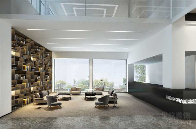 現(xiàn)代輕奢風(fēng)格辦公室大堂接待區(qū)