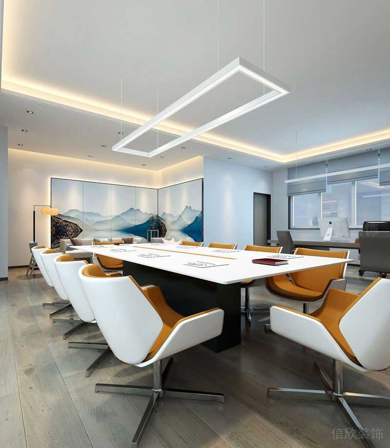 現代中式辦公室業(yè)務交流會議室