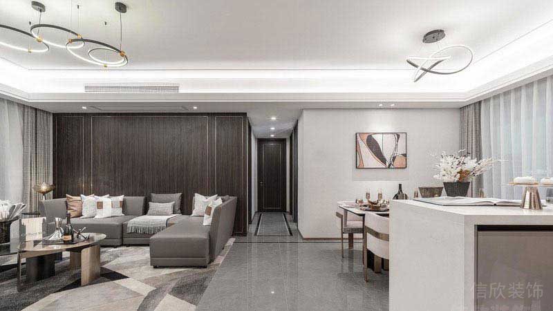 現(xiàn)代中性灰家居空間客餐廳