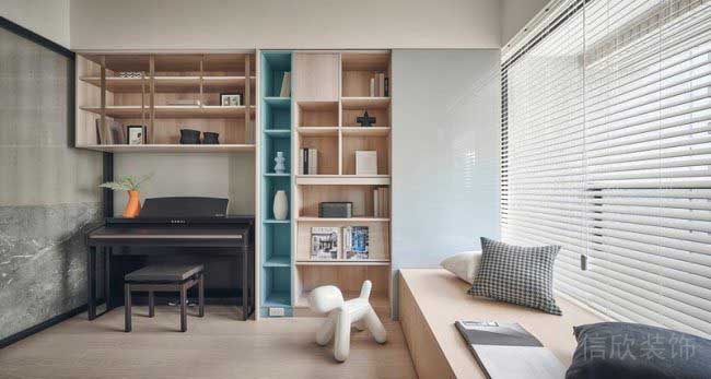 新房北歐風鋼琴房原木風效果圖