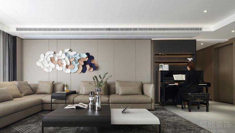 新居現(xiàn)代輕奢風(fēng)客廳效果圖(3)