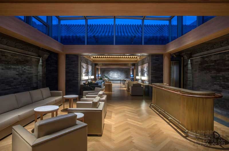 新中式風格酒店前廳休息區