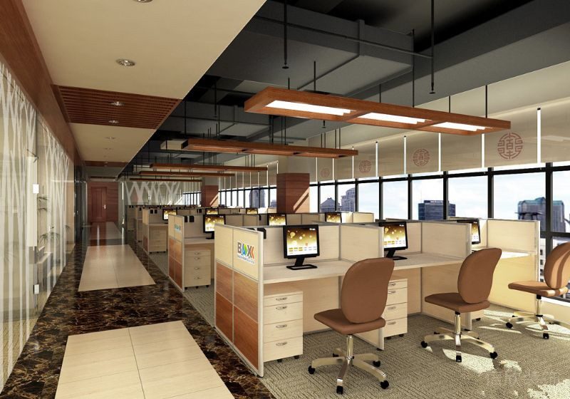 夏天的辦公室落地窗陽光明亮 夏天的辦公室落地窗陽光明亮