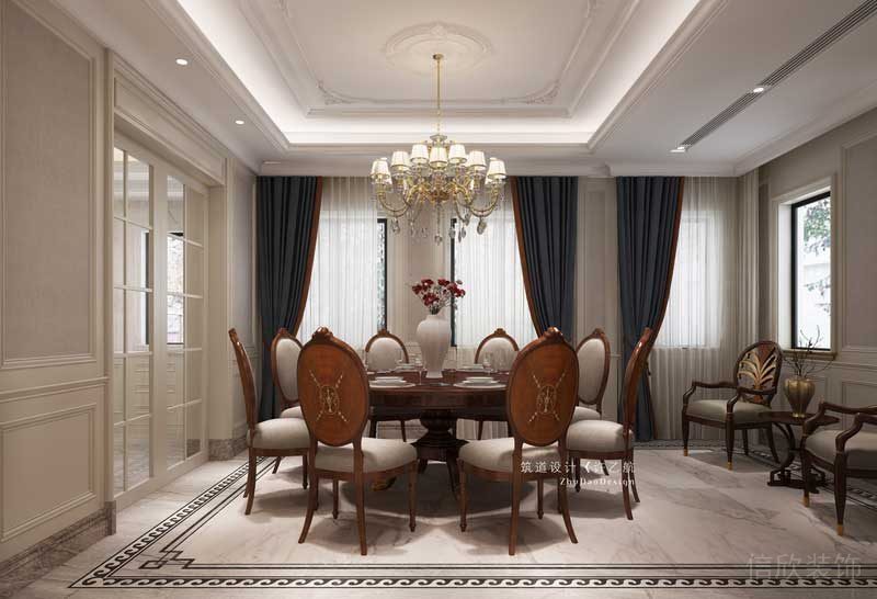 原始餐廳大小與客廳相比過于狹小，所以我們將餐廳外擴(kuò)，使之成為能與客廳大小匹配的用餐處。